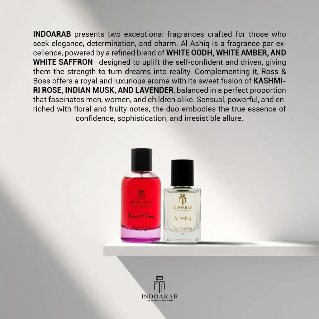 IndoArab Signature Duo: Ross & Boss and Al Ashiq 100ml & 50ml