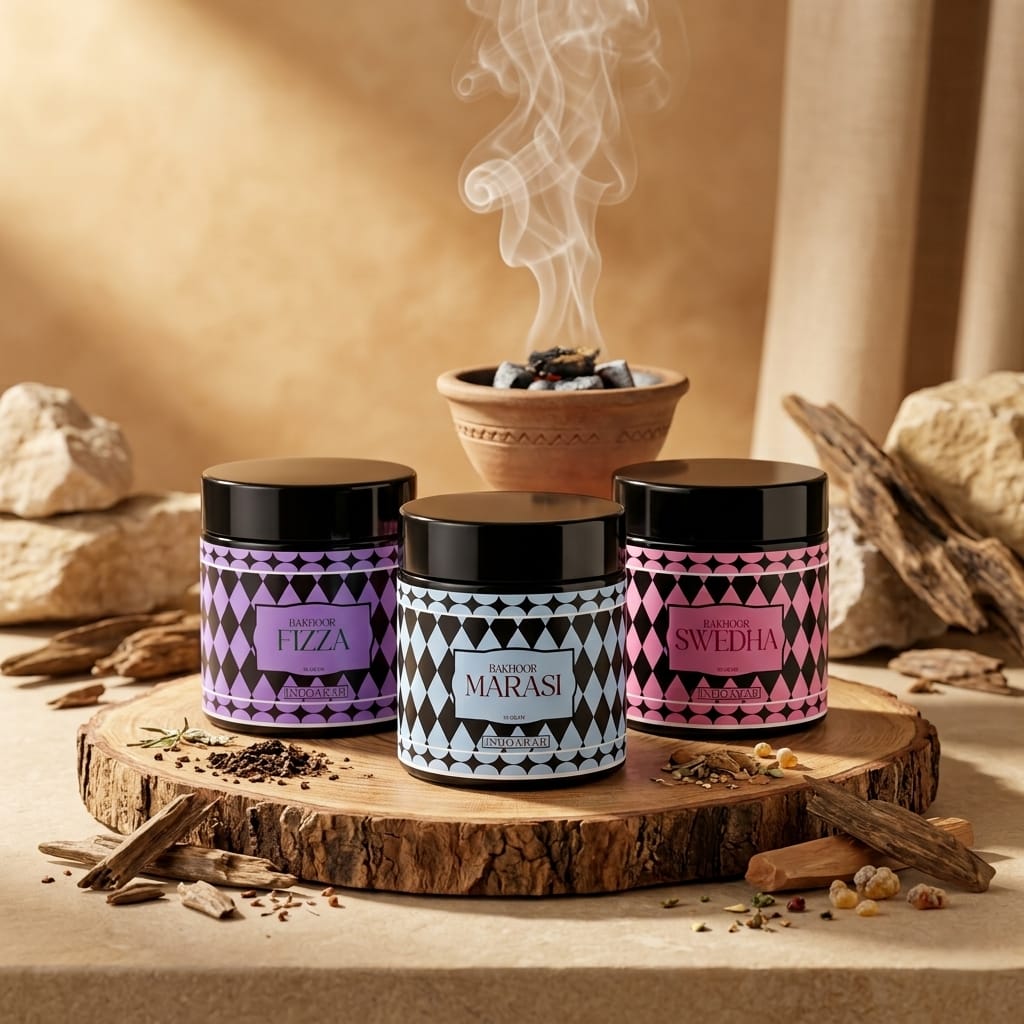 Premium Bakhoor Gift Set – Fizza, Marasi & Swedha with Burner & Charcoal